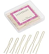 JASVERLIN Blonde U Shaped Hair Pin for Buns, Gold Large Mini U Bobby Pins for Women Girls Updo We...