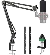 YOUSHARES Quadcast Boom Arm with Windscreens for HyperX Quadcast - Scissor Mic Stand and 2 Cable ...