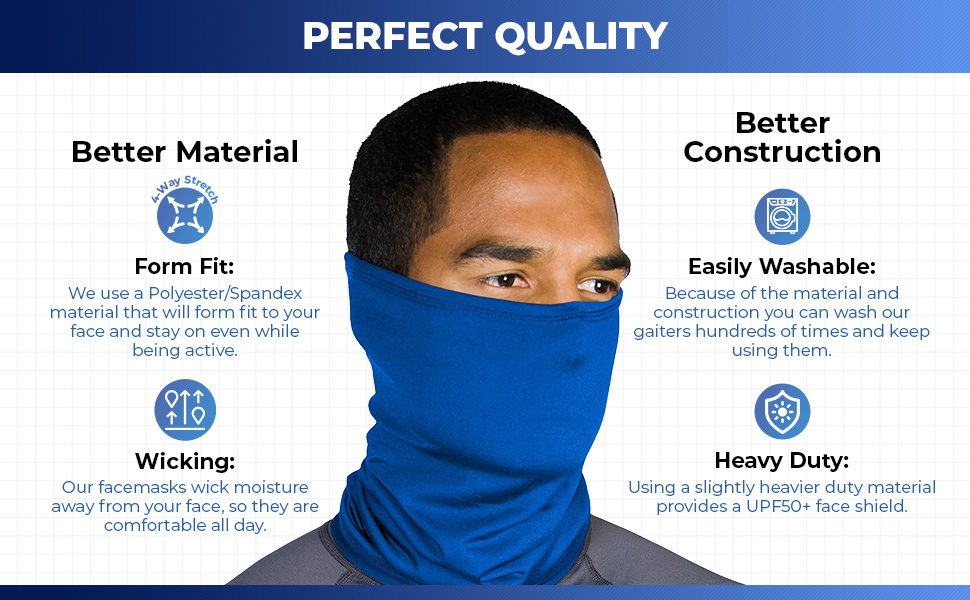 Durable fabric breathable face mask for running sun mask for men & face gator mask for women and men