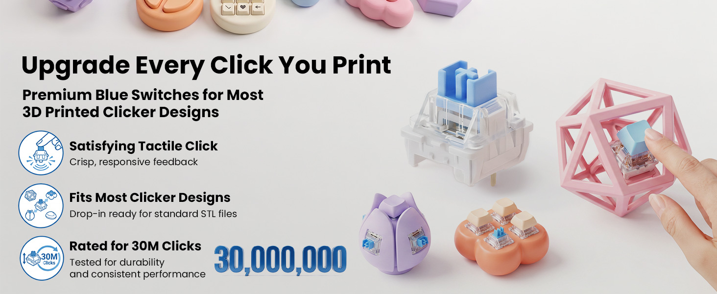 mechanical keyboard clickers button insert for 3d prints clicky switches fidget 3-d printed