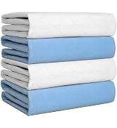 Heavy Absorbency Bed Pad, Washable and Reusable Incontinence Bed Underpads, 34"X36" (4 Pack), Wat...