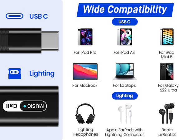 USB C to Lightning Audio Adapter