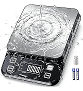IPX7 Waterproof Kitchen Scale | 0.01oz/0.1g Precision Food Scale, 11lb/5kg | Stainless Steel, Bat...