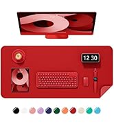 Niniubye Desk Pad, 23.6" x 13.8" PU Leather Non-Slip Desk Mat Large Mouse Pad for Desktop, Waterp...