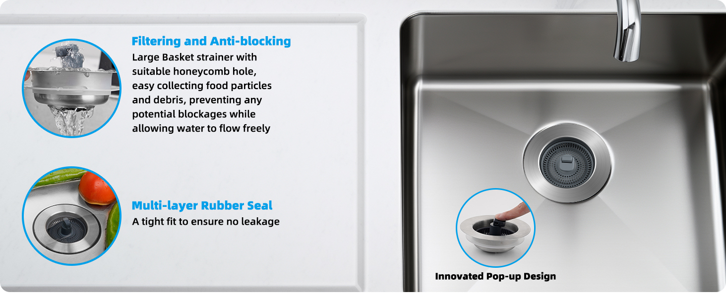 Pop up kitchen sink stopper
