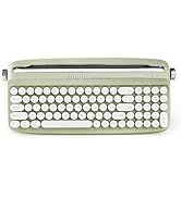 YUNZII Upgraded Wireless Keyboard, Retro Typewriter Style with Integrated Stand, USB-C/Bluetooth ...