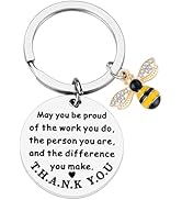 PLwelth Bee Keychain for Women Men Cute Bee Keyring for Teacher Students Thank You Graduation Bir...