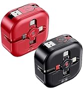 Multi Charging Cable 4.5A, 4Ft/2Pack Multi Chargers for All Devices 3 in 1 Retractable Car Cable ...