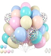Paready Pastel Balloons Set, 60Pcs Easter Balloons, 12 Inch Macaron Pink Teal Blue Yellow Orange ...