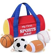 My First Sports Bag Baby Toys Plush Sensory Ball Set for Babies 0-12 Months | 4 Sports Balls with...