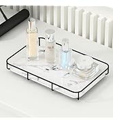 Dobbyby Vanity Tray Makeup Organizer Cosmetics Storage Bathroom Skincare Organizer Countertop Dis...