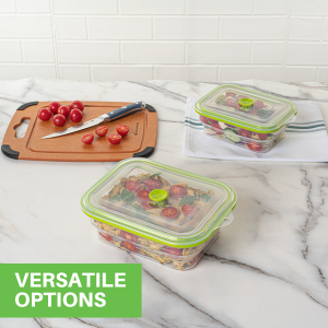 These storage containers maintain airtight seals to keep your stored items fresh.