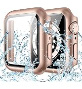 Goton Waterproof Case for Apple Watch 40mm SE (2nd Gen) Series 6 5 4 Screen Protector, Tempered G...