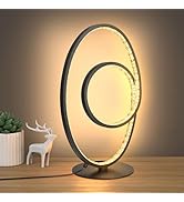 NUÜR Spiral Led Table Lamp with Adjustable 3 Color Temperatures - Diamond Grain Bedside Lamp for ...
