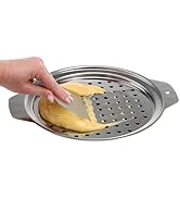 KEISSCO Stainless Steel Spaetzle Maker Lid with Scraper Traditional German Egg Noodle Maker Pan P...