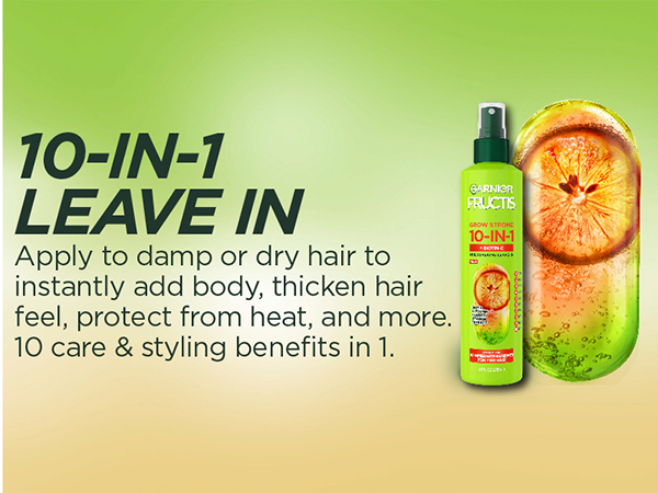 10-in-1 leave in: apply to damp or dry hair to instantly add body, thicken hair feel