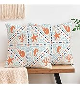 De-Mediocre Summer Pillow Covers Sea Coral Shells Seahorses and Starfish Throw Pillow Covers Cute...
