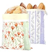 Beeswax Sourdough Bread Bags for Homemade Bread, 2 Packs XL Reusable Organic Beeswax Linen Cotton...