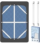 Bed Sheet Fasteners, 8 Pcs Adjustable Max Stretches to 26.8 in Holder Straps Non Slip Straps with...