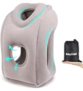 Maliton Inflatable Travel Pillow for Airplane Comfortable Sleeping to Relieve Neck and Shoulder P...