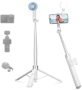 K&F CONCEPT 72" Phone Tripod, Clip & Magnetic Selfie Stick with Fill Light & Remote, Automatic Ph...