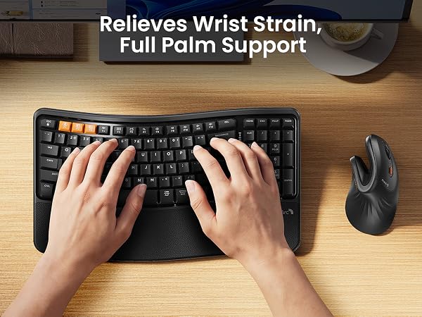 bluetooth ergonomic keyboard and mouse