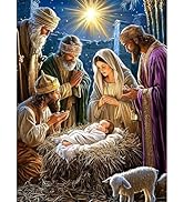Bowetile Diamond Art Painting Kits for Adults Nativity, Christmas 5D Diamond Art Painting Kit, DI...