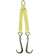Boxer Tow Straps V Bridle 3” x 24” with J Hooks, Recovery V Strap, Rollback, Car Hauler, Towing –...