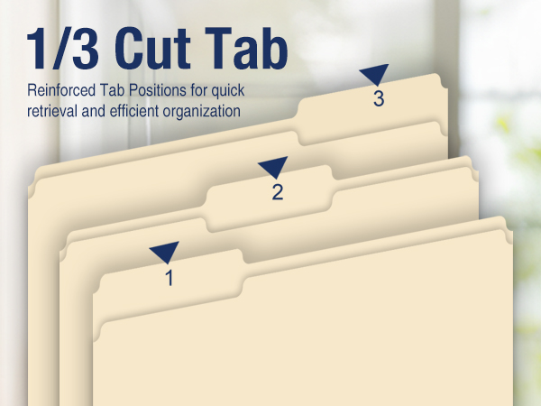 1/3 Cut Reinforced Tab,Easily retrieve files
