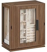 HOOBRO 360° Rotating Jewelry Box, Wooden Jewelry Organizer, Large Jewelry Storage Case with 5 Dra...