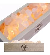 mlynkl Himalayan Salt Lamp Diffuser - 300g Pink Salt with Wood Base, USB Powered, Warm Light for ...