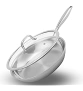 Ranbomer Tri-Ply Stainless Steel Frying Pan 12 Inch,Non-Toxic PFAS, PFOA & PTFE Free, Compatible ...