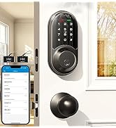 Veise RZ06C Smart Locks for Front Door, 2 Knob Handle Set, Keyless Entry Deadbolt, App Control, E...