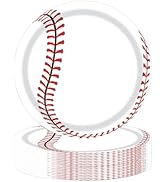 KFJBPB 50PCS Baseball Party Paper Plates 7 Inch, Disposable Baseball Birthday Party Supplies Dess...