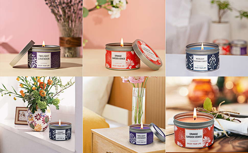 scented candles gift set lavender candle orange blossom candle mahogany candle