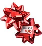 Red Gift Bow 100 PCS, Christmas Bows 1", Gift Bows for Gift Wrapping, Gift Bows for Christmas Hol...
