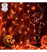 cshare Halloween String Lights Battery Operated with Timer, 9.8ft 30LED Orange Lights for Hallowe...