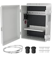Joinfworld White Outdoor Electrical Box Waterproof Nema Enclosure 16x11x6 Plastic WiFi Box with F...
