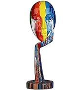 suruim Simple Creative Colorful Women Face Art Statue Thinker Lady Sculpture Abstract Characters ...