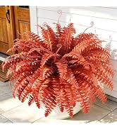 Uieke 24PCS Fake Ferns Front Porch Decorations Outdoor | Outdoor Artificial Plants UV Resistant, ...