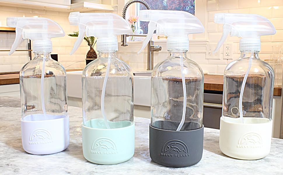 savvy planet 16oz glass spray bottle pastel collection
