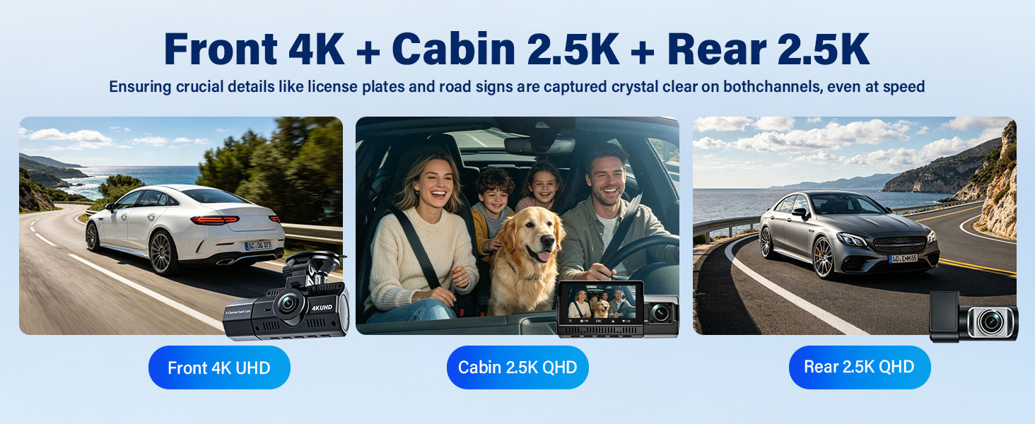 3 channel dash cam