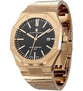 SAPPHERO Watches Men Octagonal Stainless Steel Waterproof Analog Japanese Quartz Wrist Watch Date...