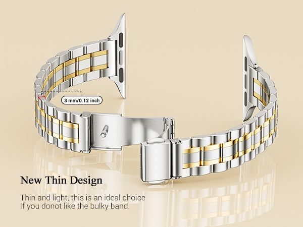 gold and silver apple watch band