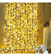 HXWEIYE 12 Pack Artificial Ivy Greenery Garland with 200LED Fairy Curtain String Light, Fake Hang...