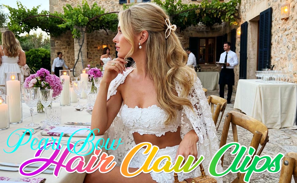 pearl hair claw clips for women pearl hair accessories for women white hair clips