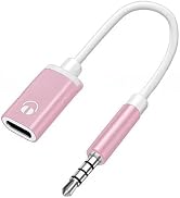Pink Headphone Jack Adapter, 3.5mm Male to TypeC Female Audio Cable Cord, USB C to Aux Audio Dong...