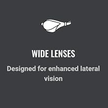 Panoramic wide lens icon close up designed for enhanced lateral vision for swimmers