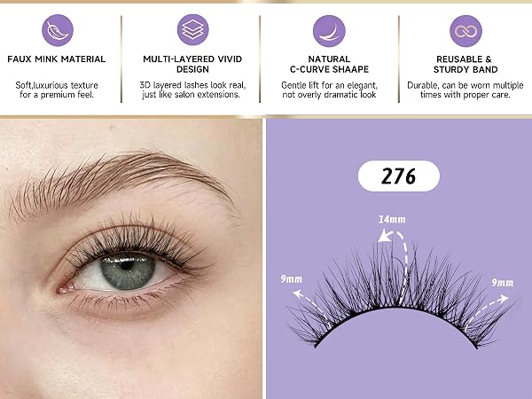 natural false eyelashes strips