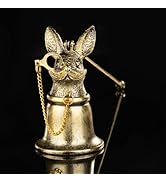 AimtoHome Antique Rabbit Candle Snuffer - Vintage Gunmetal Finish with Spectacle Chain, Flame Ext...